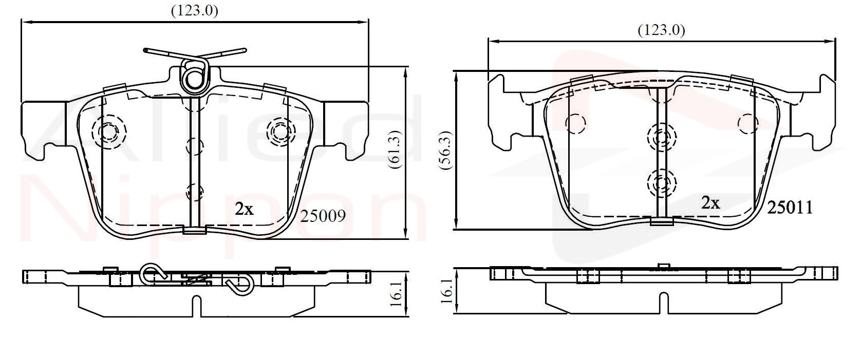 ALLIED NIPPON fékbetétkészlet, tárcsafék - ADB02157 - TothCarparts
