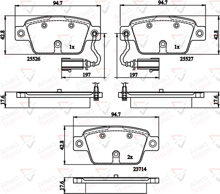 ALLIED NIPPON fékbetétkészlet, tárcsafék - ADB12154 - TothCarparts
