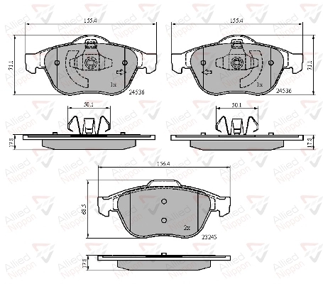 ALLIED NIPPON fékbetétkészlet, tárcsafék - ADB02019 - TothCarparts
