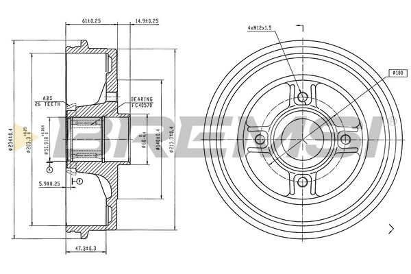 BREMSI fékdob - CR5665B - TothCarparts