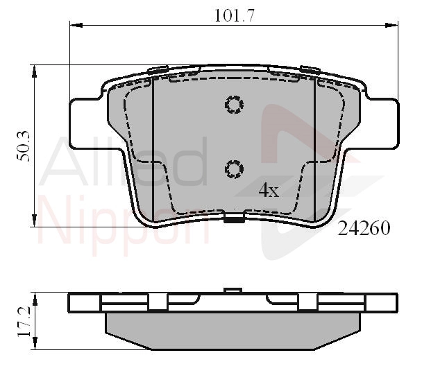 ALLIED NIPPON fékbetétkészlet, tárcsafék - ADB01557 - TothCarparts