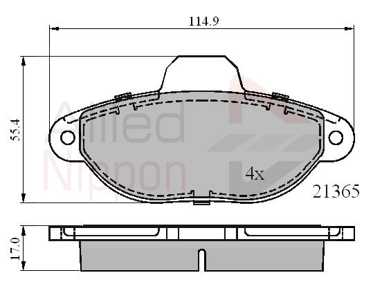 ALLIED NIPPON fékbetétkészlet, tárcsafék - ADB0509 - TothCarparts