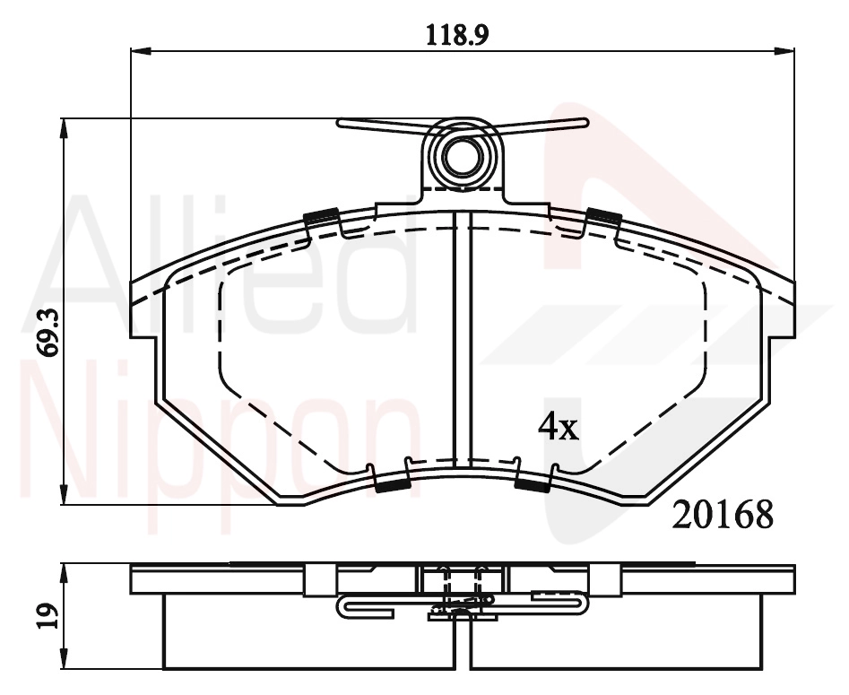 ALLIED NIPPON fékbetétkészlet, tárcsafék - ADB0511 - TothCarparts