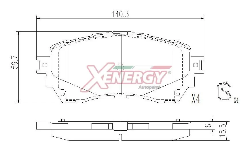 AP XENERGY fékbetétkészlet, tárcsafék - X41512 - TothCarparts