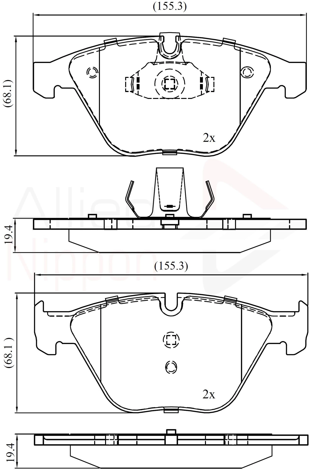 ALLIED NIPPON fékbetétkészlet, tárcsafék - ADB02377 - TothCarparts