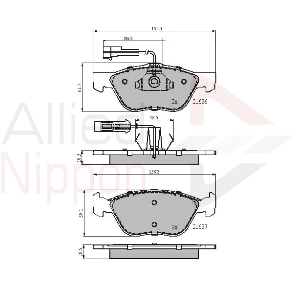 ALLIED NIPPON fékbetétkészlet, tárcsafék - ADB1897 - TothCarparts