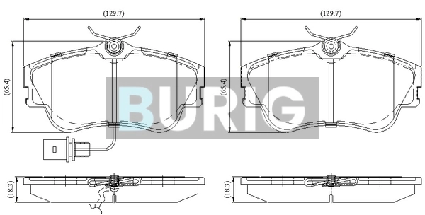 Burig fékbetétkészlet, tárcsafék - B020738 - TothCarparts