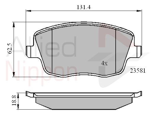 ALLIED NIPPON fékbetétkészlet, tárcsafék - ADB01147 - TothCarparts