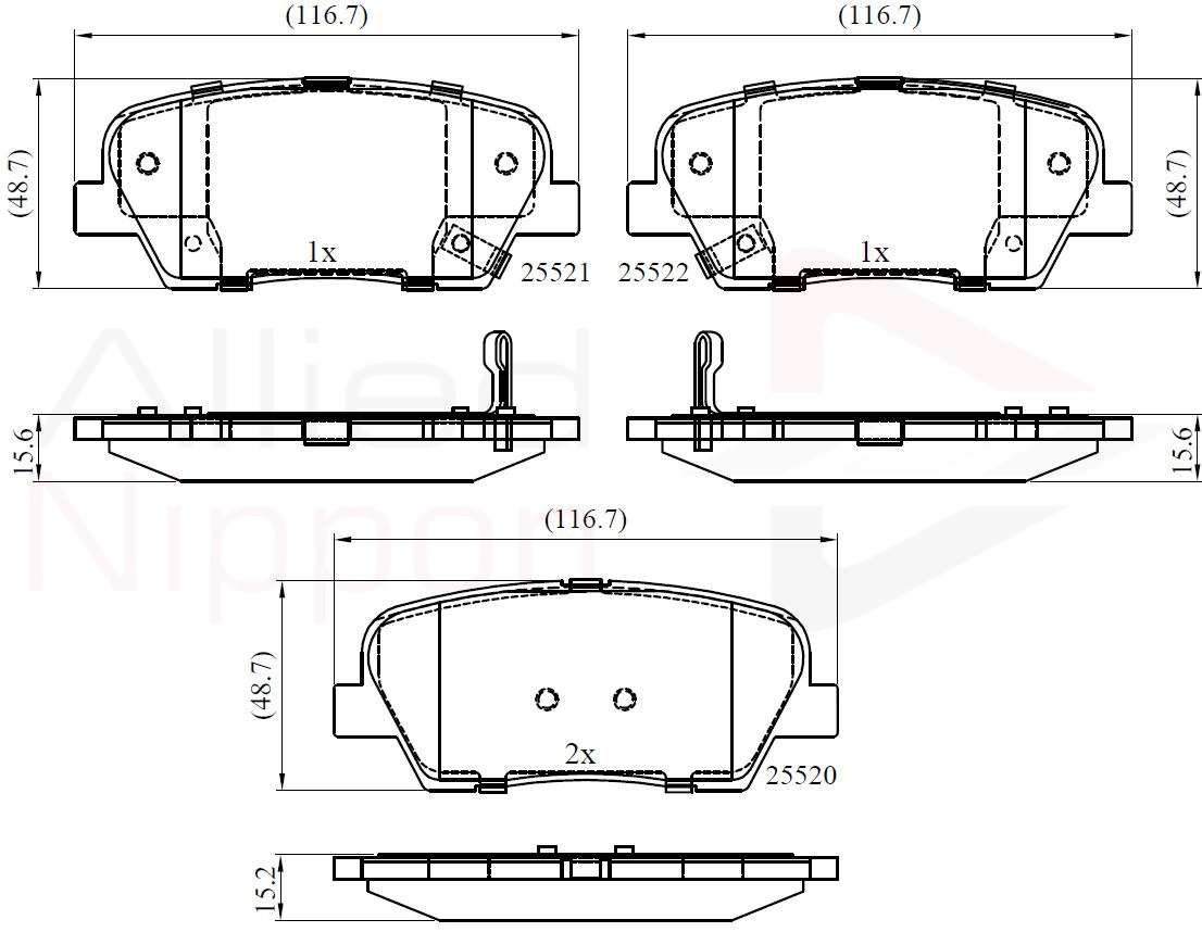 ALLIED NIPPON fékbetétkészlet, tárcsafék - ADB36009 - TothCarparts