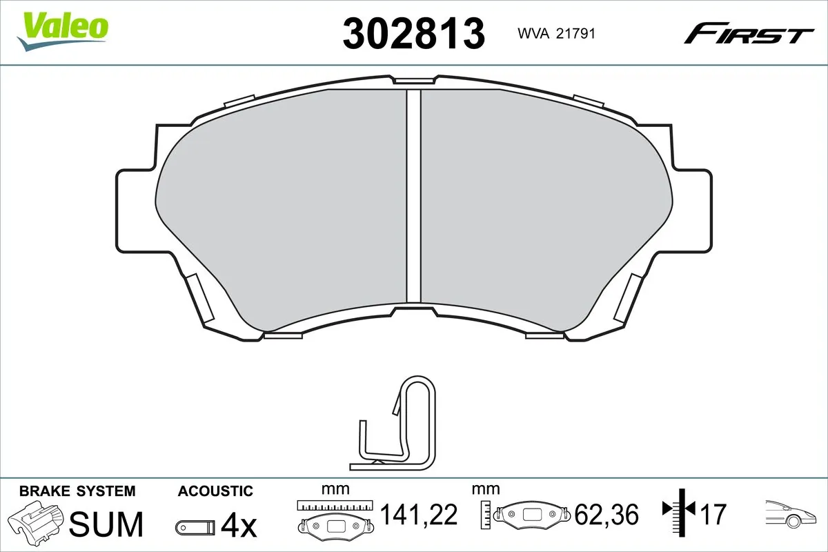 VALEO fékbetétkészlet, tárcsafék - 302813 - TothCarparts