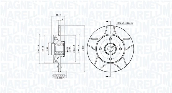MAGNETI MARELLI féktárcsa - 360406210405 - TothCarparts