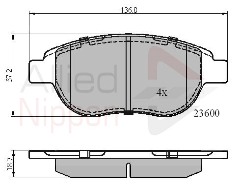 ALLIED NIPPON fékbetétkészlet, tárcsafék - ADB01038 - TothCarparts