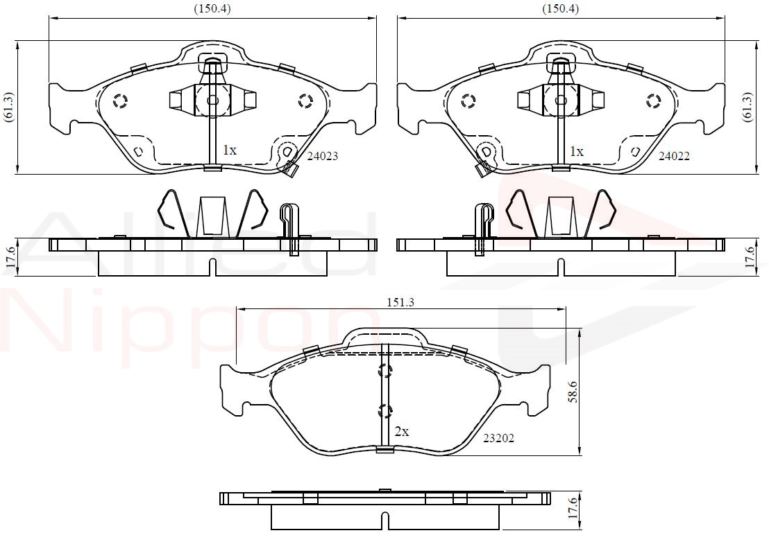 ALLIED NIPPON fékbetétkészlet, tárcsafék - ADB31637 - TothCarparts