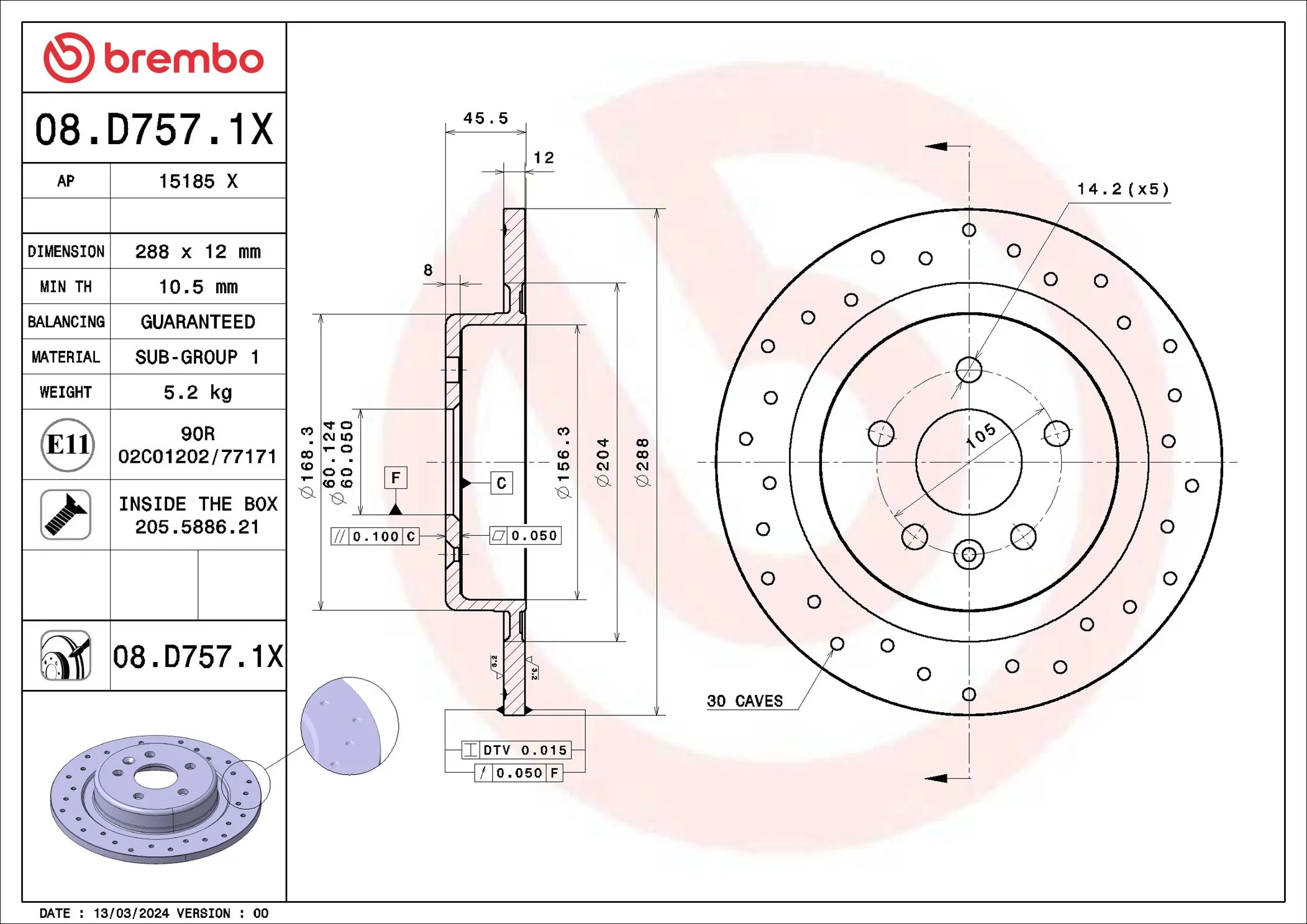 AP féktárcsa - 15185 X - TothCarparts