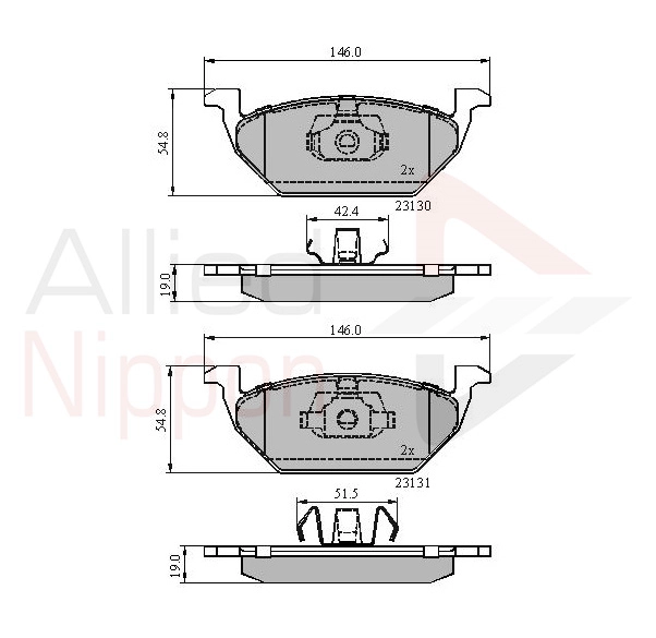 ALLIED NIPPON fékbetétkészlet, tárcsafék - ADB0889 - TothCarparts
