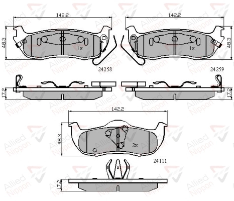 ALLIED NIPPON fékbetétkészlet, tárcsafék - ADB31734 - TothCarparts