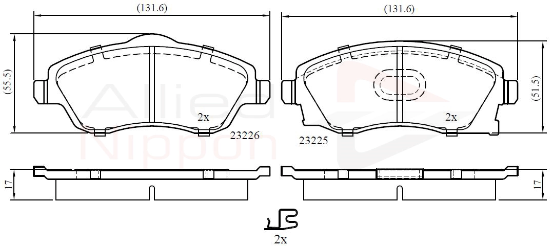 ALLIED NIPPON fékbetétkészlet, tárcsafék - ADB31112 - TothCarparts