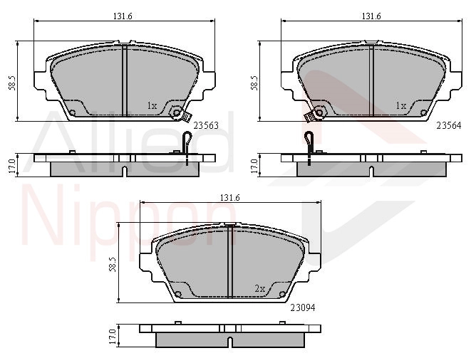 ALLIED NIPPON fékbetétkészlet, tárcsafék - ADB3802 - TothCarparts