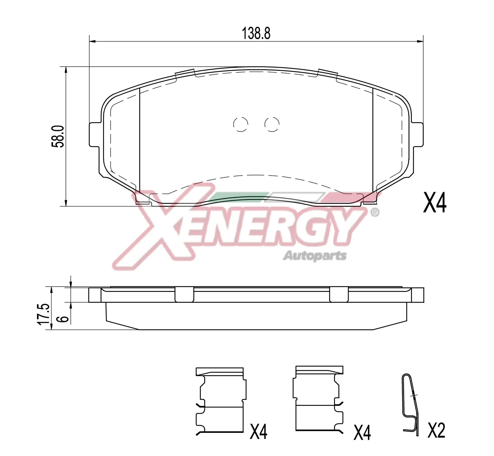 AP XENERGY fékbetétkészlet, tárcsafék - X41506 - TothCarparts