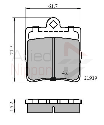 ALLIED NIPPON fékbetétkészlet, tárcsafék - ADB0454 - TothCarparts