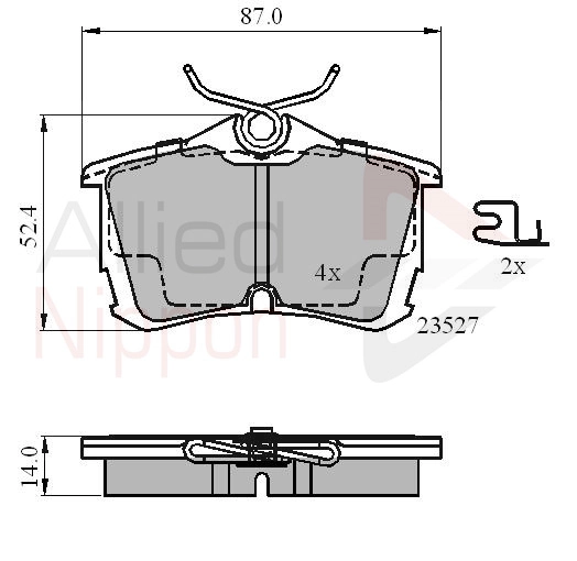 ALLIED NIPPON fékbetétkészlet, tárcsafék - ADB3803 - TothCarparts