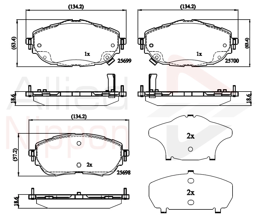 ALLIED NIPPON fékbetétkészlet, tárcsafék - ADB32207 - TothCarparts