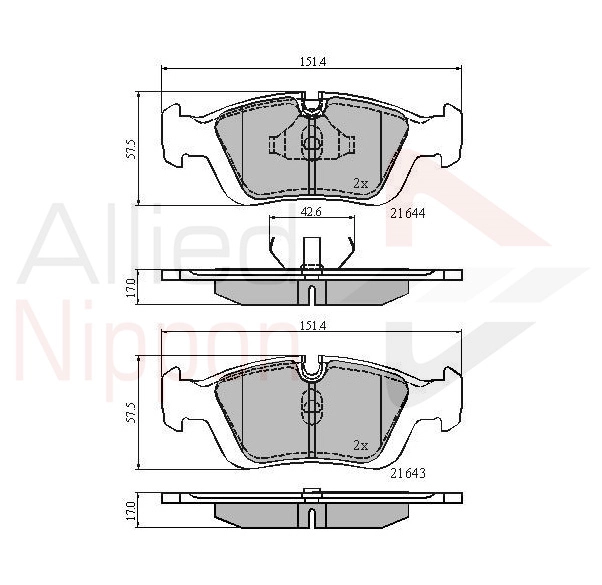 ALLIED NIPPON fékbetétkészlet, tárcsafék - ADB0513 - TothCarparts