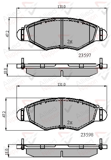 ALLIED NIPPON fékbetétkészlet, tárcsafék - ADB01131 - TothCarparts