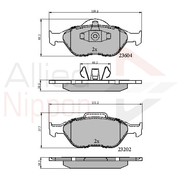 ALLIED NIPPON fékbetétkészlet, tárcsafék - ADB0891 - TothCarparts