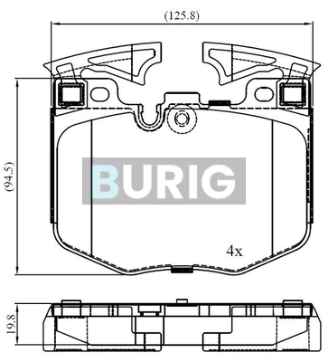 Burig fékbetétkészlet, tárcsafék - B020707 - TothCarparts