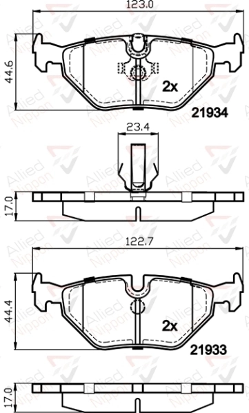 ALLIED NIPPON fékbetétkészlet, tárcsafék - ADB01024 - TothCarparts