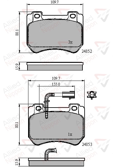 ALLIED NIPPON fékbetétkészlet, tárcsafék - ADB12102 - TothCarparts