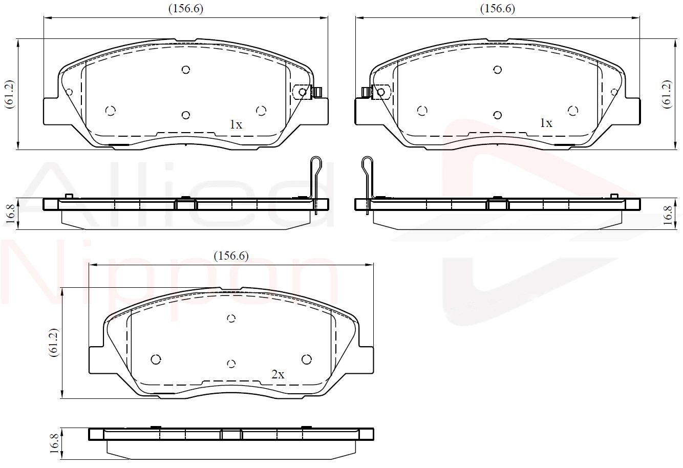 ALLIED NIPPON fékbetétkészlet, tárcsafék - ADB31676 - TothCarparts