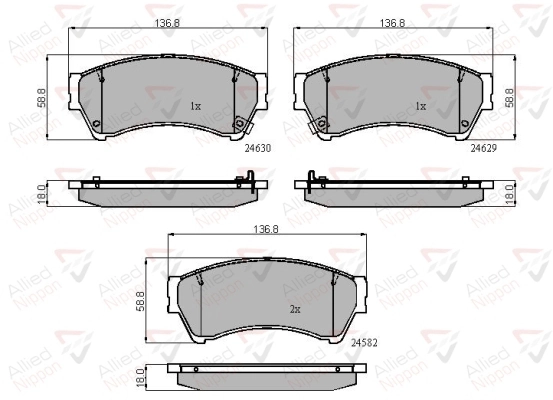 ALLIED NIPPON fékbetétkészlet, tárcsafék - ADB31787 - TothCarparts