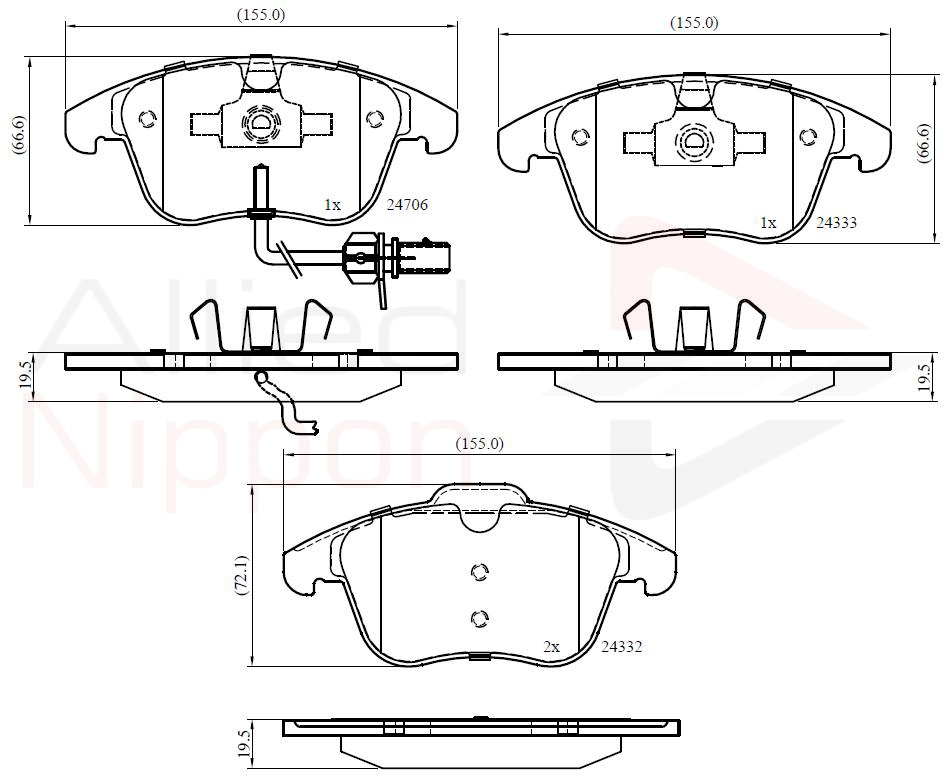 ALLIED NIPPON fékbetétkészlet, tárcsafék - ADB11591 - TothCarparts