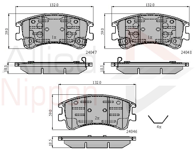 ALLIED NIPPON fékbetétkészlet, tárcsafék - ADB3950 - TothCarparts