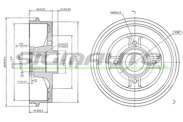 SIGMAUTO fékdob - DR5665B - TothCarparts