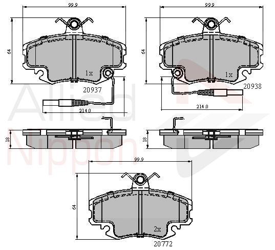 ALLIED NIPPON fékbetétkészlet, tárcsafék - ADB1431 - TothCarparts