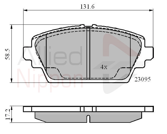 ALLIED NIPPON fékbetétkészlet, tárcsafék - ADB0802 - TothCarparts