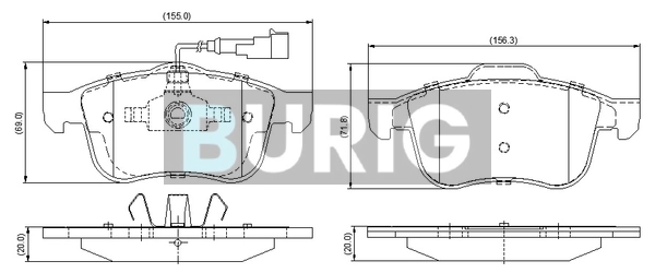 Burig fékbetétkészlet, tárcsafék - B020737 - TothCarparts