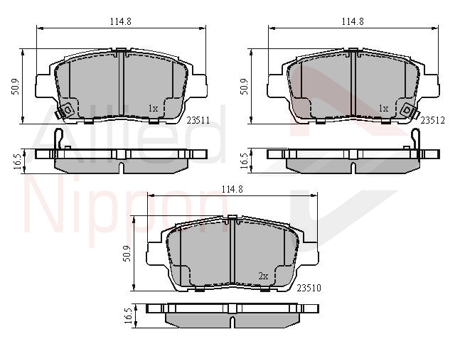 ALLIED NIPPON fékbetétkészlet, tárcsafék - ADB3901 - TothCarparts