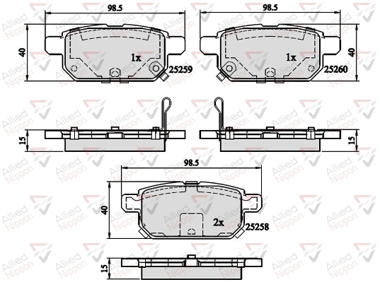ALLIED NIPPON fékbetétkészlet, tárcsafék - ADB32128 - TothCarparts