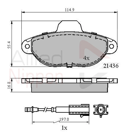 ALLIED NIPPON fékbetétkészlet, tárcsafék - ADB21602 - TothCarparts