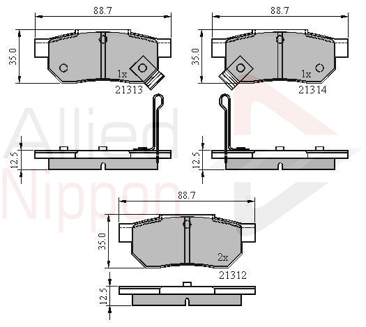 ALLIED NIPPON fékbetétkészlet, tárcsafék - ADB3242 - TothCarparts