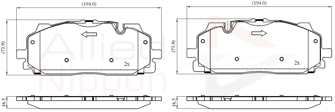 ALLIED NIPPON fékbetétkészlet, tárcsafék - ADB02443 - TothCarparts
