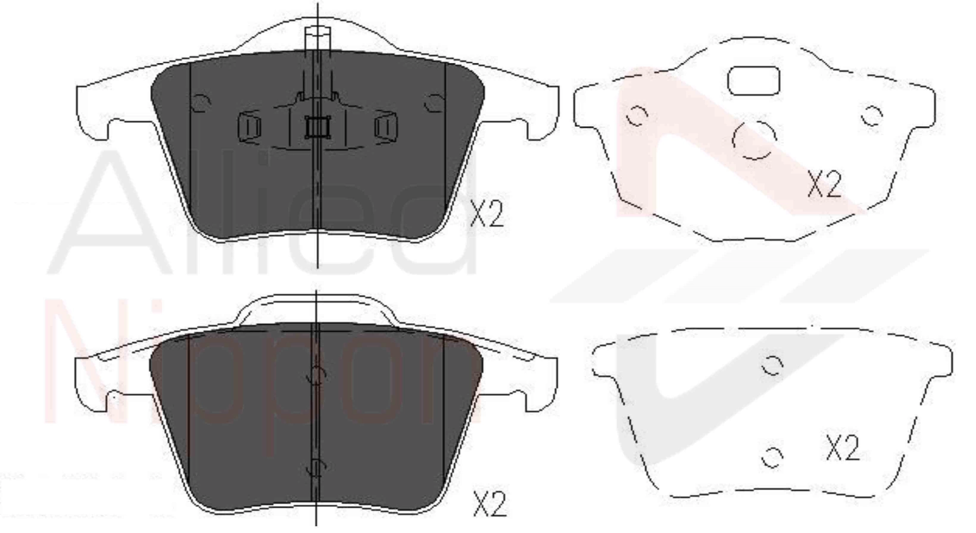ALLIED NIPPON fékbetétkészlet, tárcsafék - ADB06027 - TothCarparts