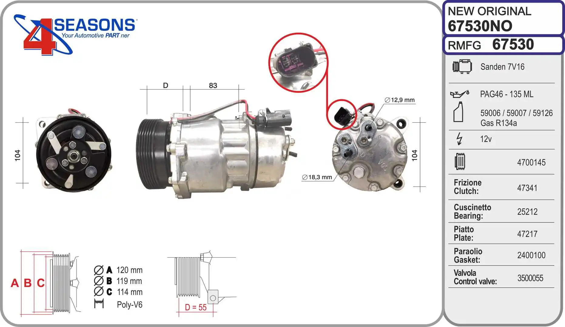AHE kompresszor, klíma - 67530NO - TothCarparts