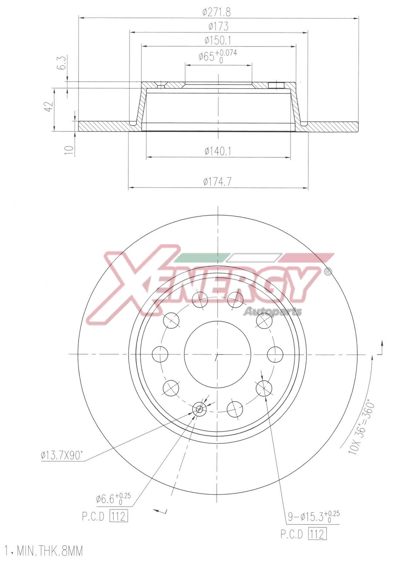 AP XENERGY féktárcsa - X601560 - TothCarparts