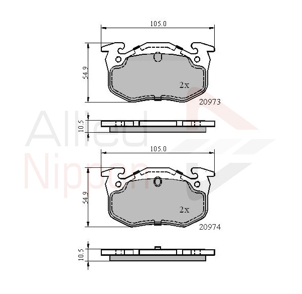 ALLIED NIPPON fékbetétkészlet, tárcsafék - ADB0522 - TothCarparts