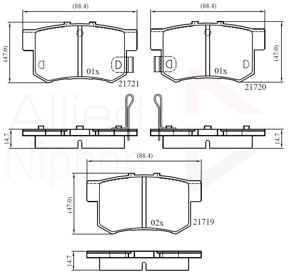 ALLIED NIPPON fékbetétkészlet, tárcsafék - ADB36049 - TothCarparts